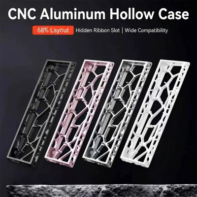 H68 Hollow Alu-alloy Case for Mechanical Keyboard with Ribbon Slot for Madlions mad68 / 68he